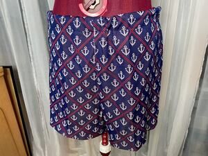 hot pants 1960s double knit polyester nautical anchor pattern